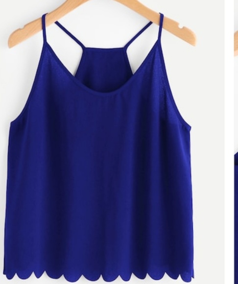 Tops - Overlap Back Scallop Edge Cami Top